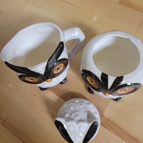 Vintage Owl Ceramic Sugar and Creamer Set - Picture 4 of 9